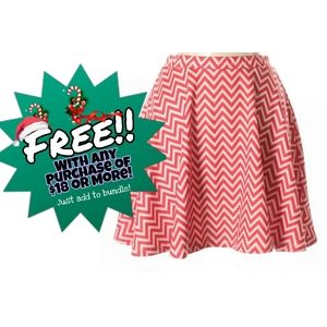 ✨FREE* Sequin Hearts Chevron Flare Mini Skirt!